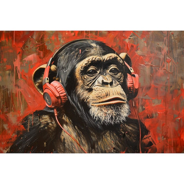 Tableau Singe Avec Écouteur